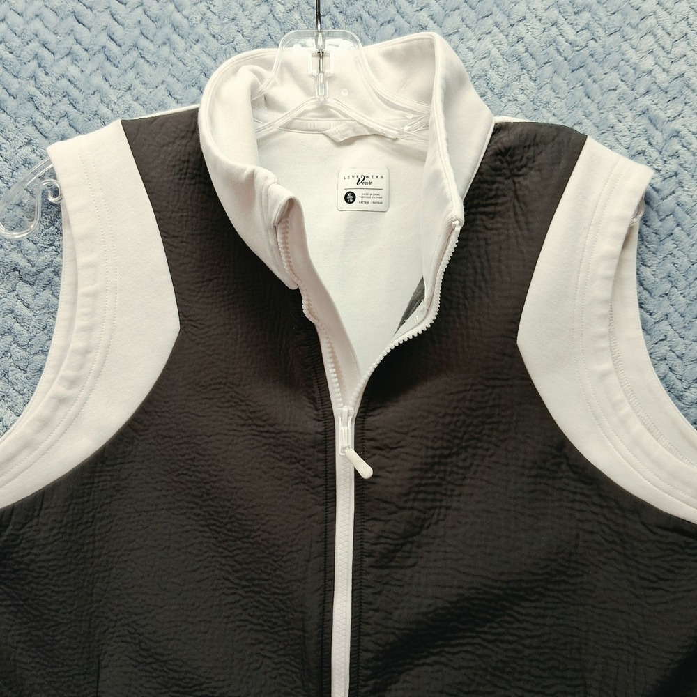Levelwear Verve Womens XL Golf Vest Full Zip Textured Grey White Activewear